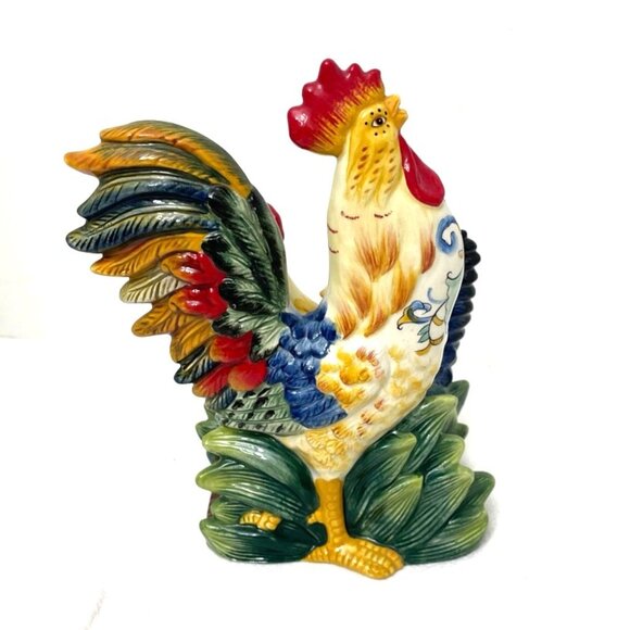 Fitz & Floyd Ricamo Rooster Hen & Chick Napkin Holder - Picture 3 of 5
